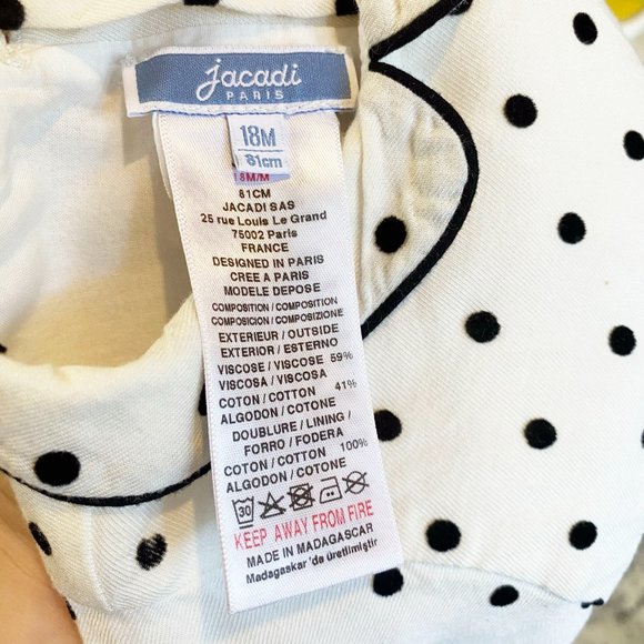 Jacadi White and Black Polka Dot Dress - Picture 9 of 9